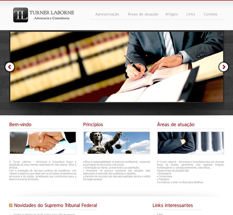 Criação de site advogado Turner Laborne