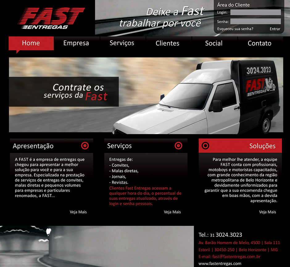 Criação de site FAST Entregas Belo Horizonte