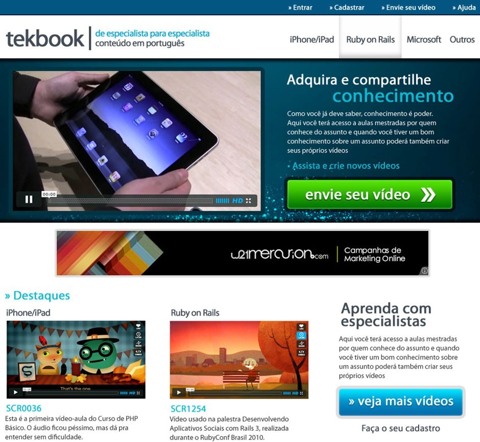 Web Design Site Tekbook Belo Horizonte