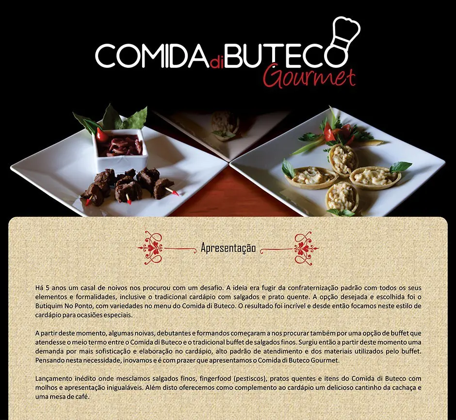 Criação Site Buffet Comida di Buteco Gourmet BH