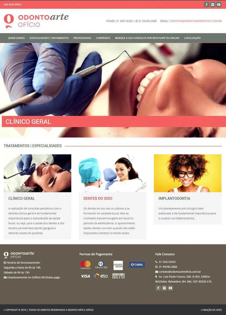 Web Designer Criação Site OdontoArte