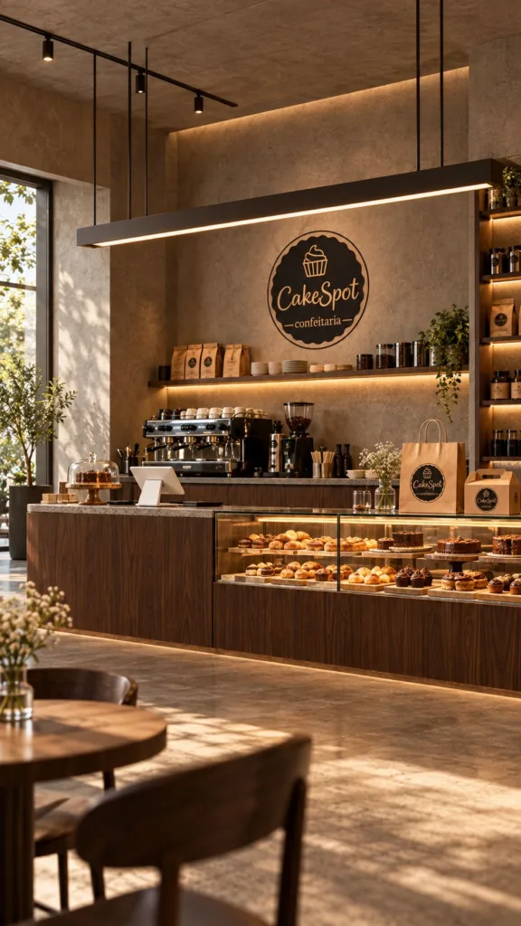 Caixa personalizada da Cake Spot com doces artesanais