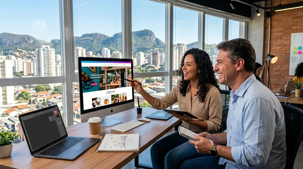 Desenvolvimento de sites em BH com layout moderno, estratégia digital e foco em posicionamento no Google.