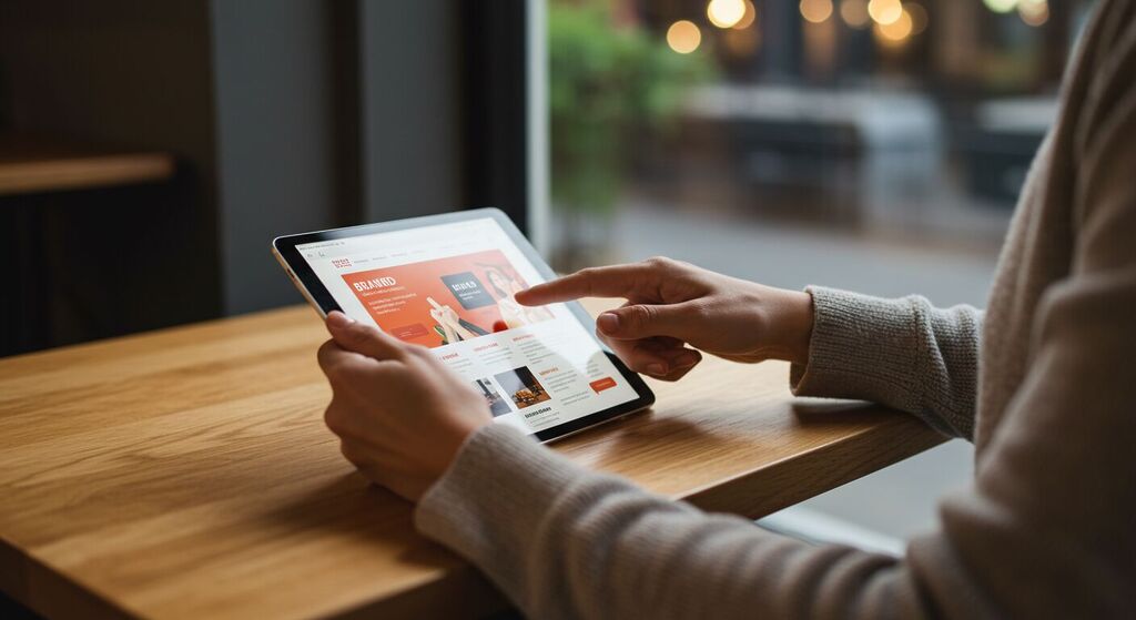 Designer trabalhando em criação de logo profissional minimalista com cores vivas e tipografia moderna