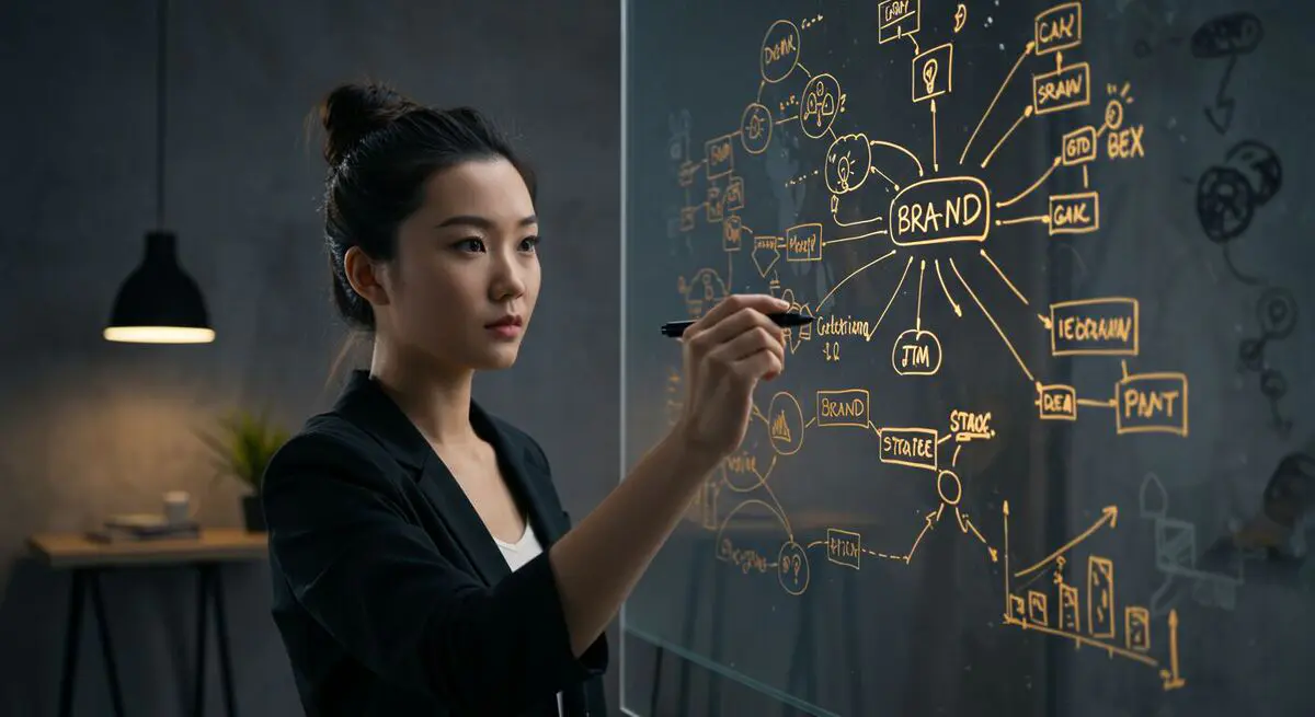 Representação conceitual da essência de uma marca, mostrando as camadas profundas do branding profissional além do logotipo