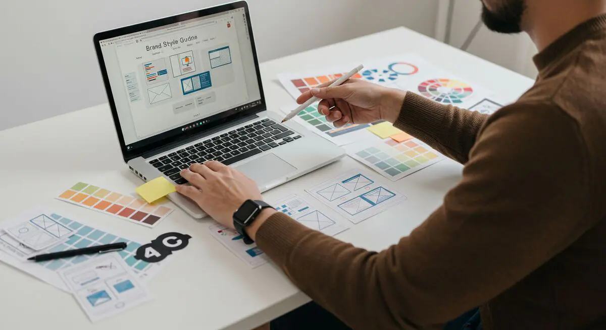 Protótipo de criação de sites profissionais exibindo layout clean, navegação intuitiva e identidade de marca forte