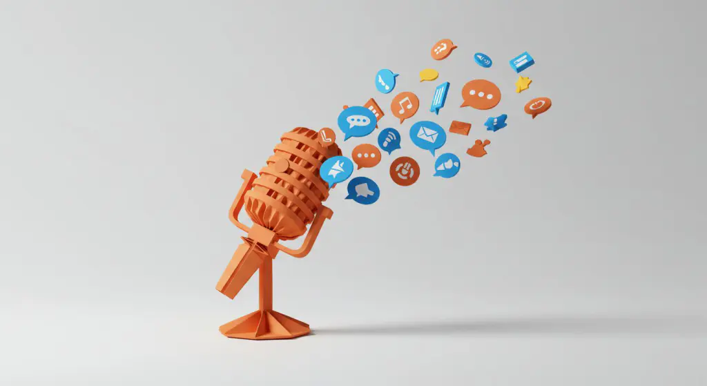 Metáfora criativa da voz única da marca, conceito de branding criativo aplicado à comunicação, identidade visual e experiência do usuário.