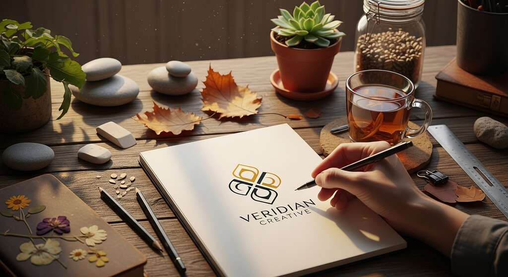 Designer criando logotipo autêntico e cheio de personalidade