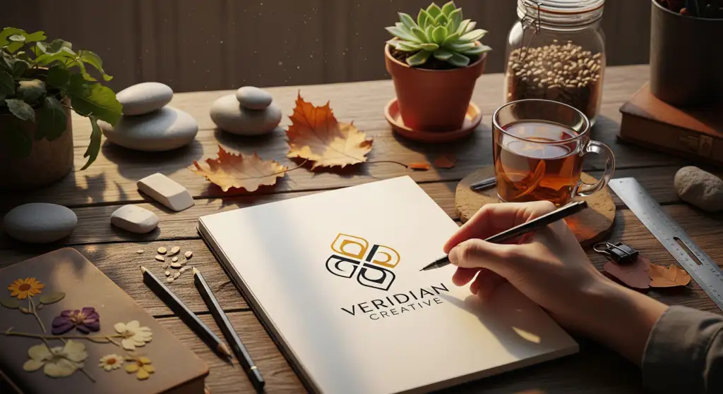 Designer criando logotipo autêntico e cheio de personalidade