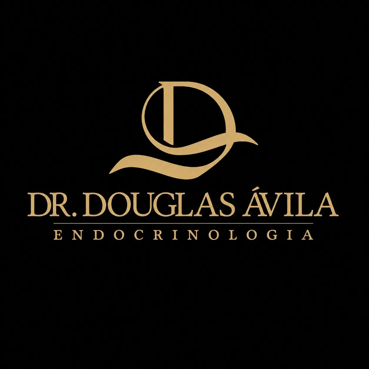 Logomarca dourada criada para o endocrinologista Dr. Douglas Ávila