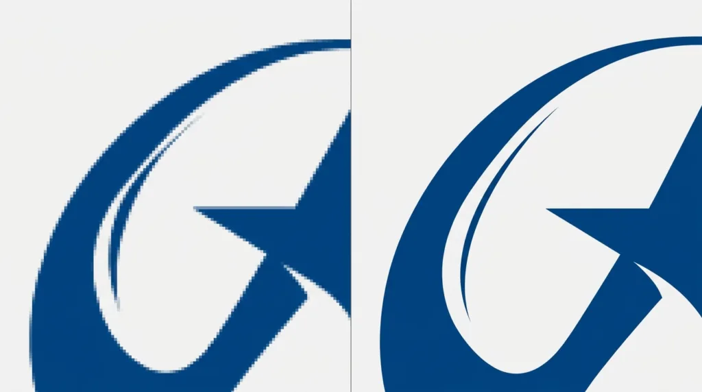 Diferença entre logomarca rasterizada e logomarca vetorial